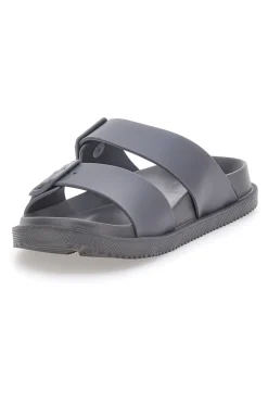Ciabatte grigie in gomma con doppio cinturino 2T2L 72593