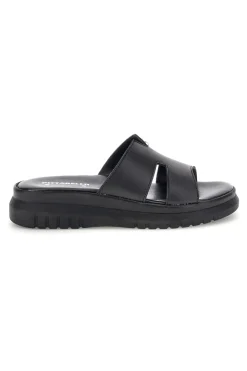 Ciabatte in pelle nero a fasce Pittarello 32811926