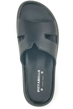 Ciabatte in pelle nero a fasce Pittarello 32811926