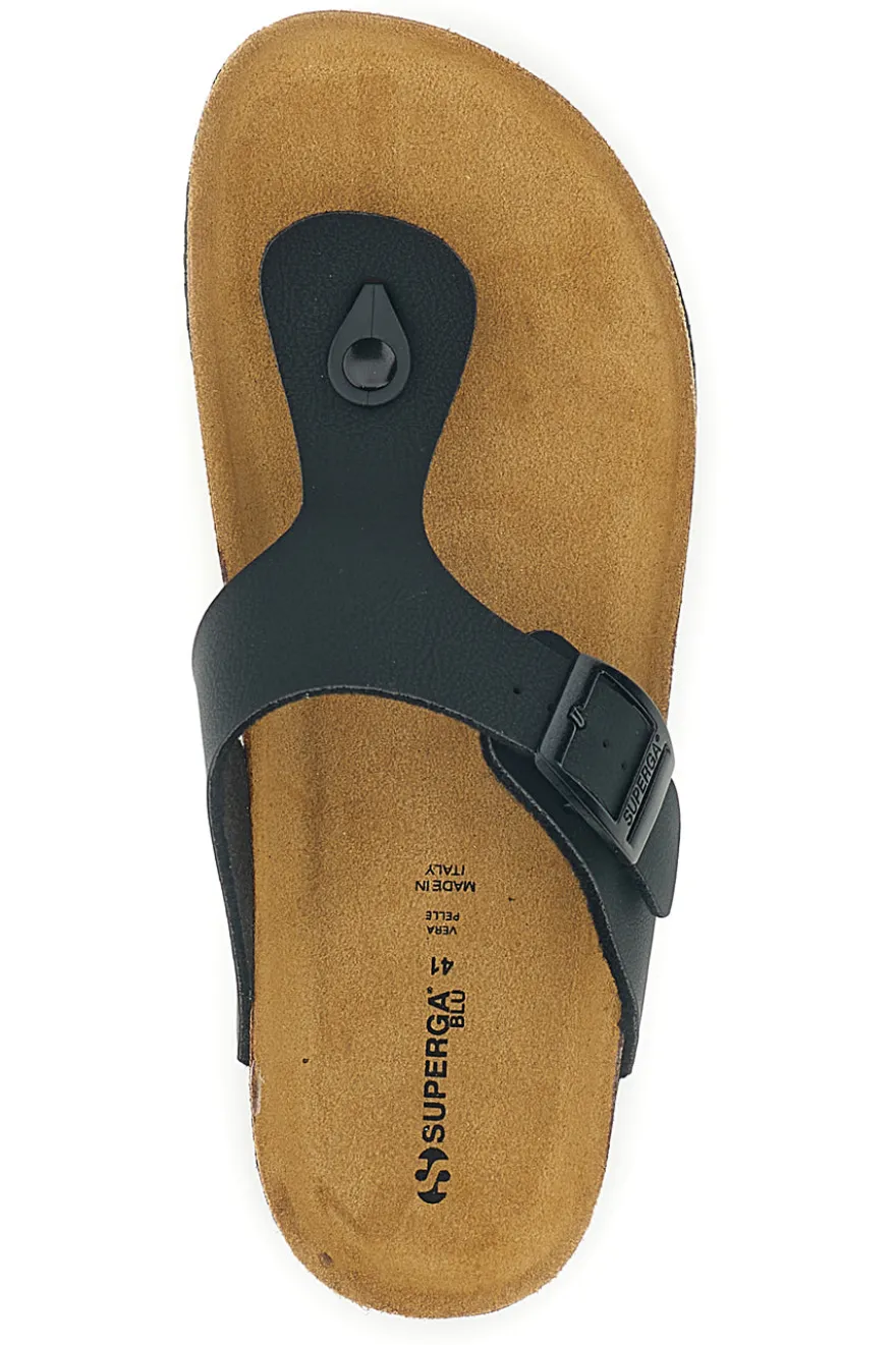 Ciabatte Infradito Nere con Fibbia Superga S31Y285