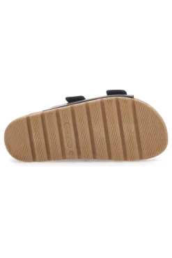 Ciabatte marroni con doppia fibbia con sottopiede in pelle PITTARELLO BIO 335P20630SR