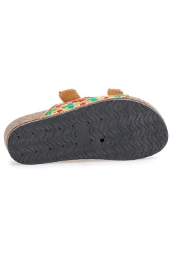 Ciabatte multicolor platform con dettagli etnici Dame Rose APY65