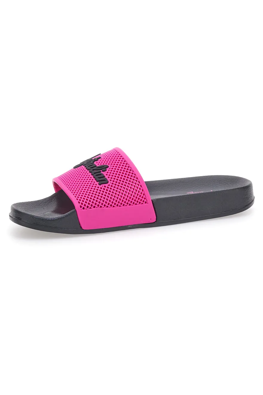 Ciabatte nere con fascia fucsia e logo Australian AU24W400