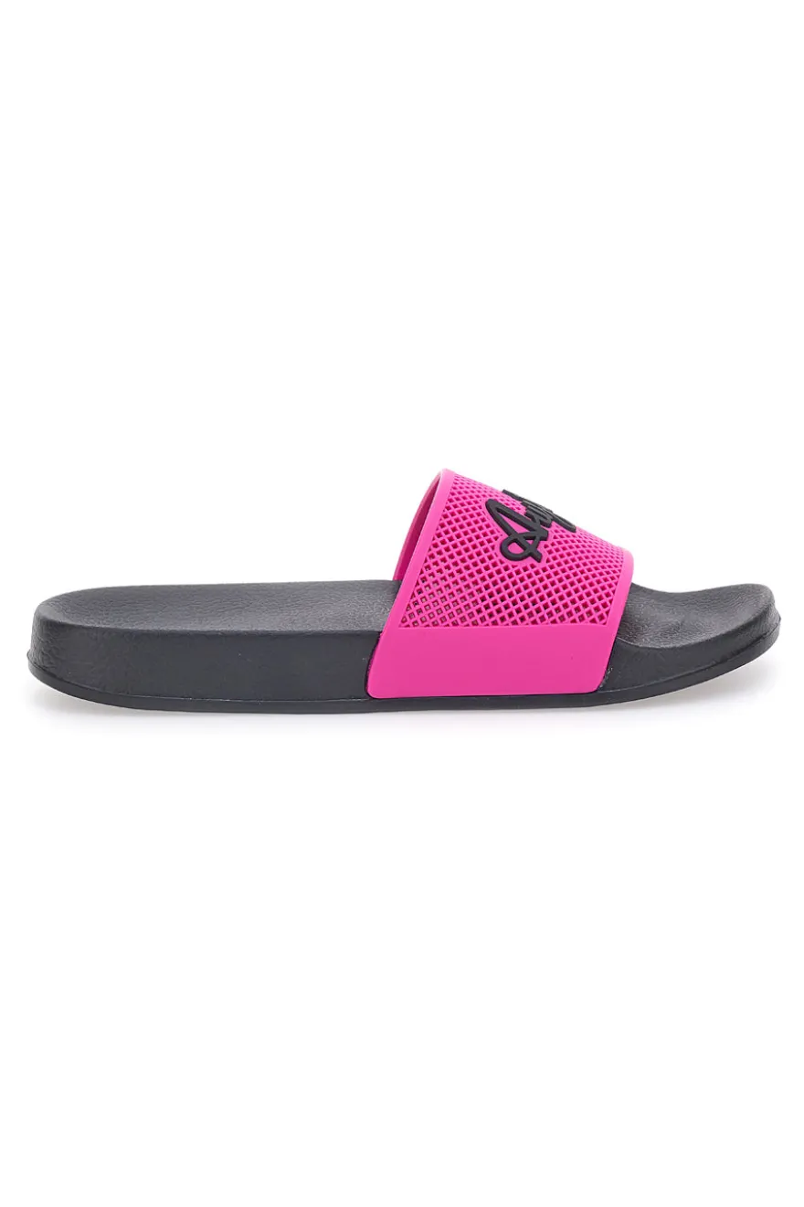 Ciabatte nere con fascia fucsia e logo Australian AU24W400