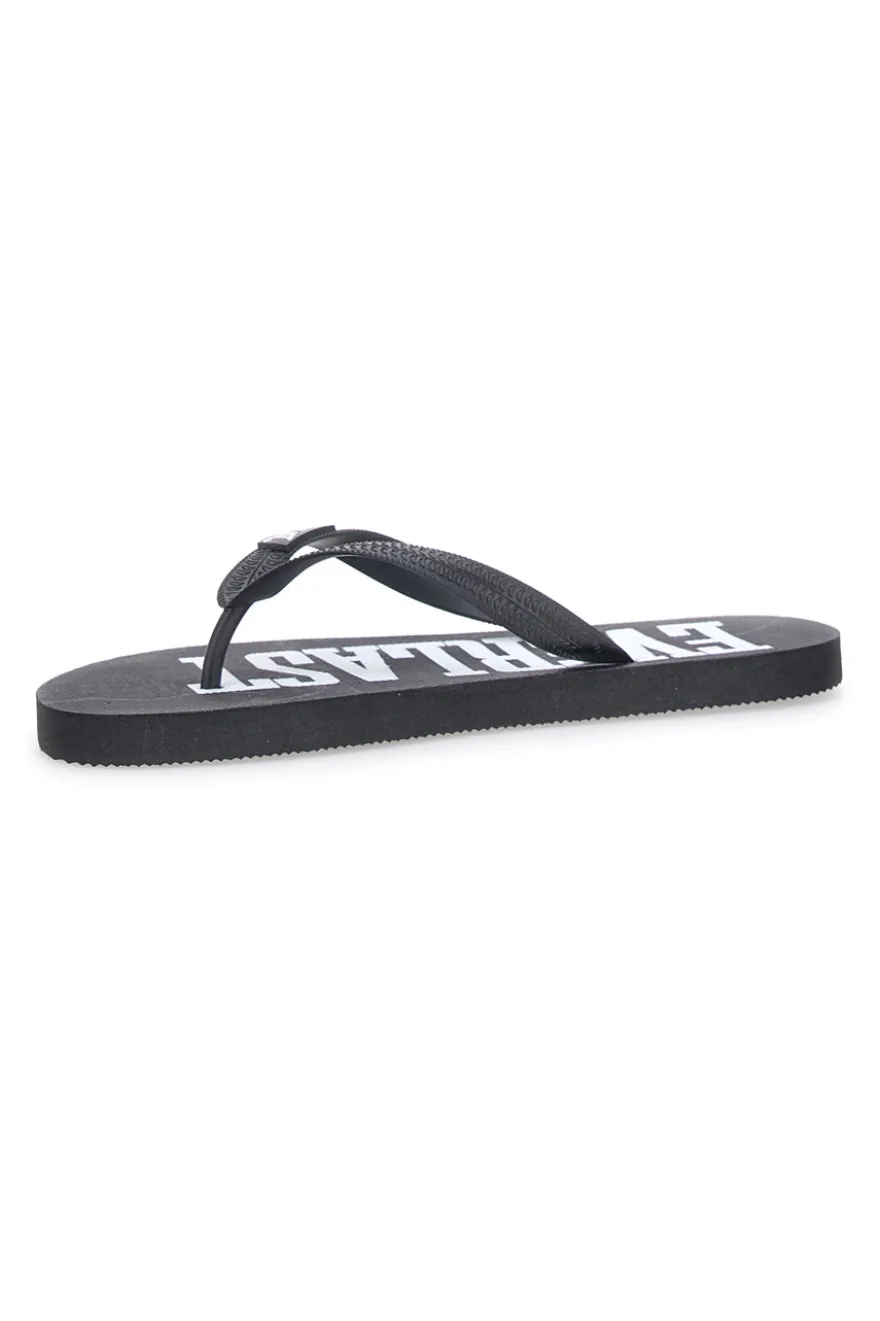 Ciabatte nere con logo bianco EVERLAST EV09