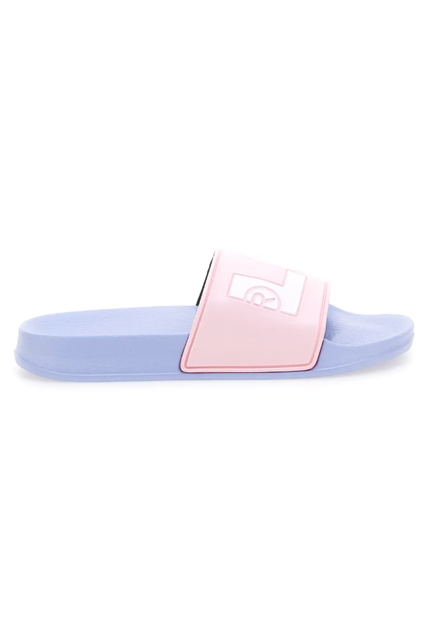 Ciabatte Rosa con Fascia Azzurra e Logo Bianco LEVI'SJUNE L