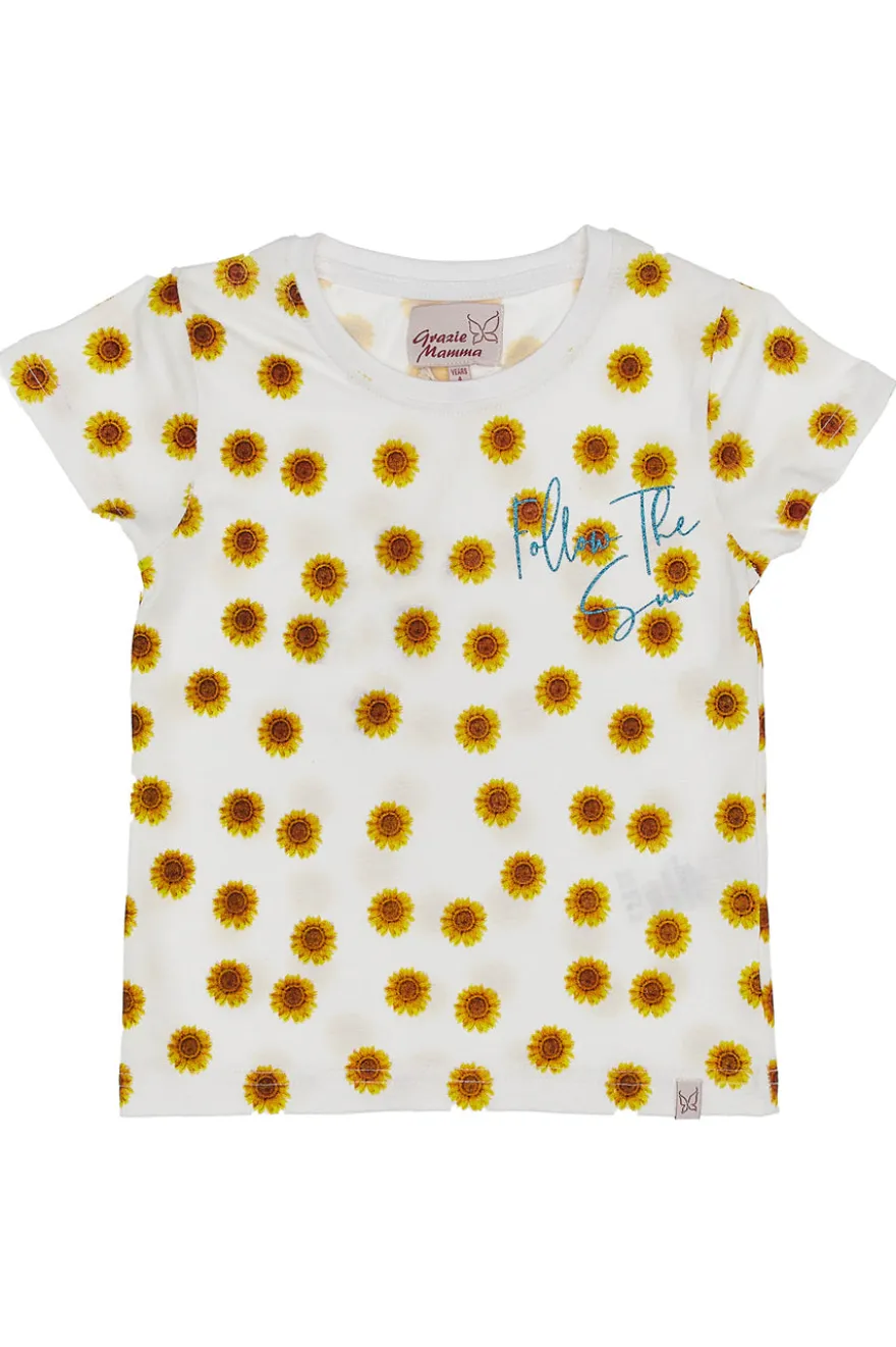Completo T-shirt e Pantaloncini Grazie Mamma 03049 Bianco e Blu