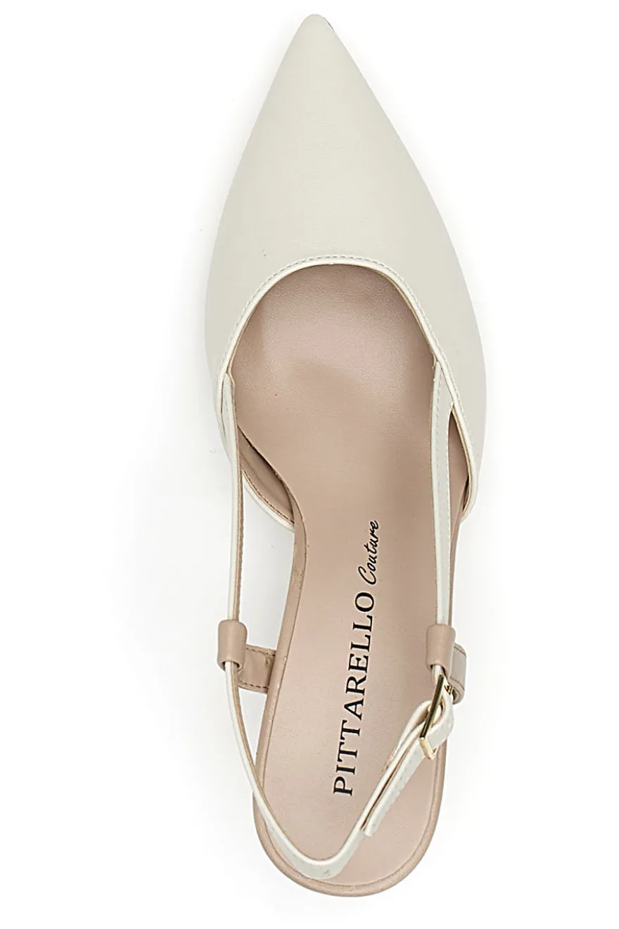 Cremefarbener Slingback-Dekolleté Pittarello Couture 506P