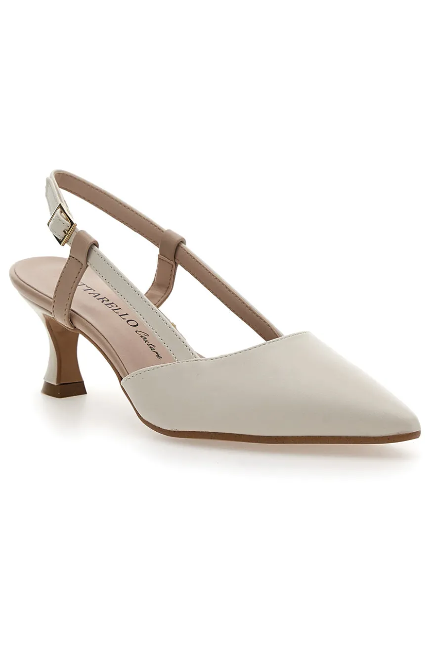 Cremefarbener Slingback-Dekolleté Pittarello Couture 506P