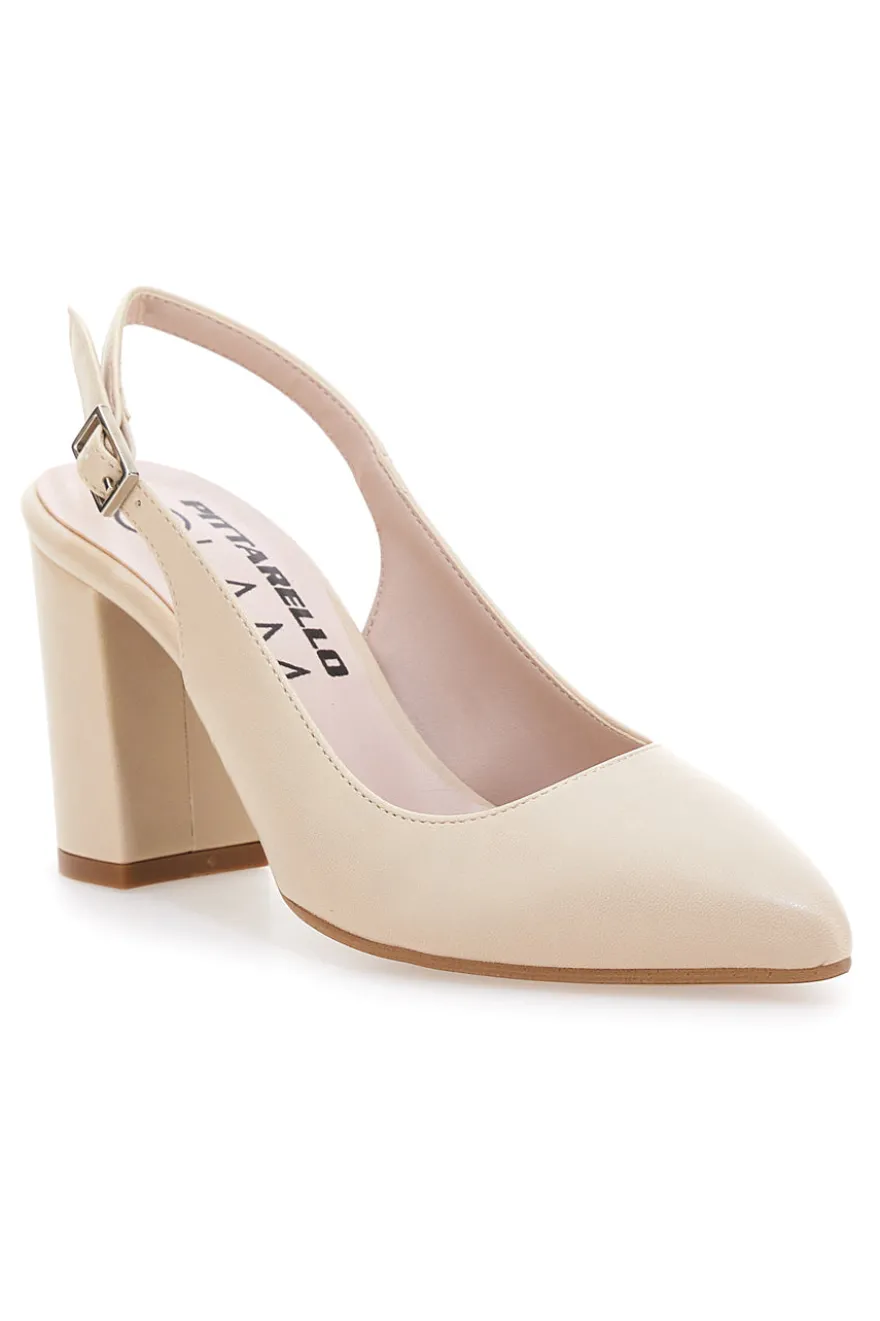 Décolleté Beige Slingback con Tacco Medio PITTARELLO Glam 2264