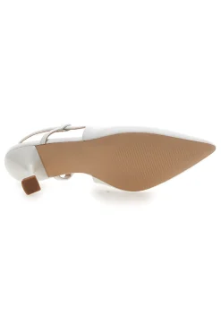 Décolleté bianche slingback con tacco First lady P653
