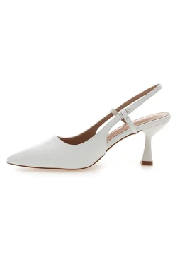 Décolleté bianche slingback con tacco First lady P653