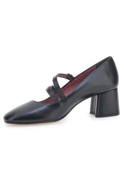 Décolleté nere con doppio cinturino e tacco largo Pittarello glam 6716