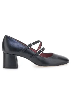 Décolleté nere con doppio cinturino e tacco largo Pittarello glam 6716