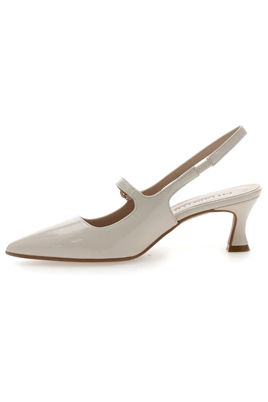 Décolleté Slingback Burro a Punta Effetto Vernice PITTARELLO P507