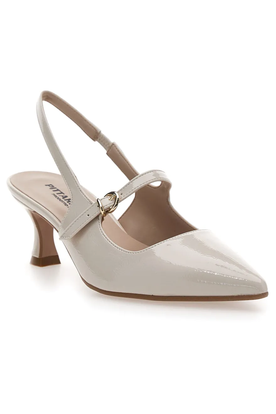 Décolleté Slingback Burro a Punta Effetto Vernice PITTARELLO P507