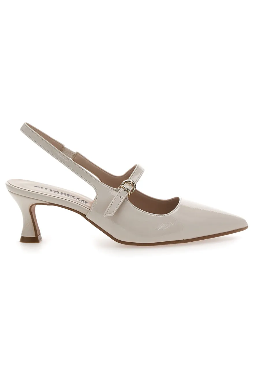 Décolleté Slingback Burro a Punta Effetto Vernice PITTARELLO P507