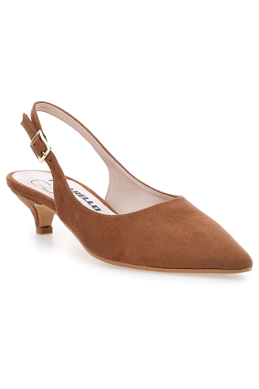 Décolleté slingback marrone con cinturino Pittarello Glam 3123