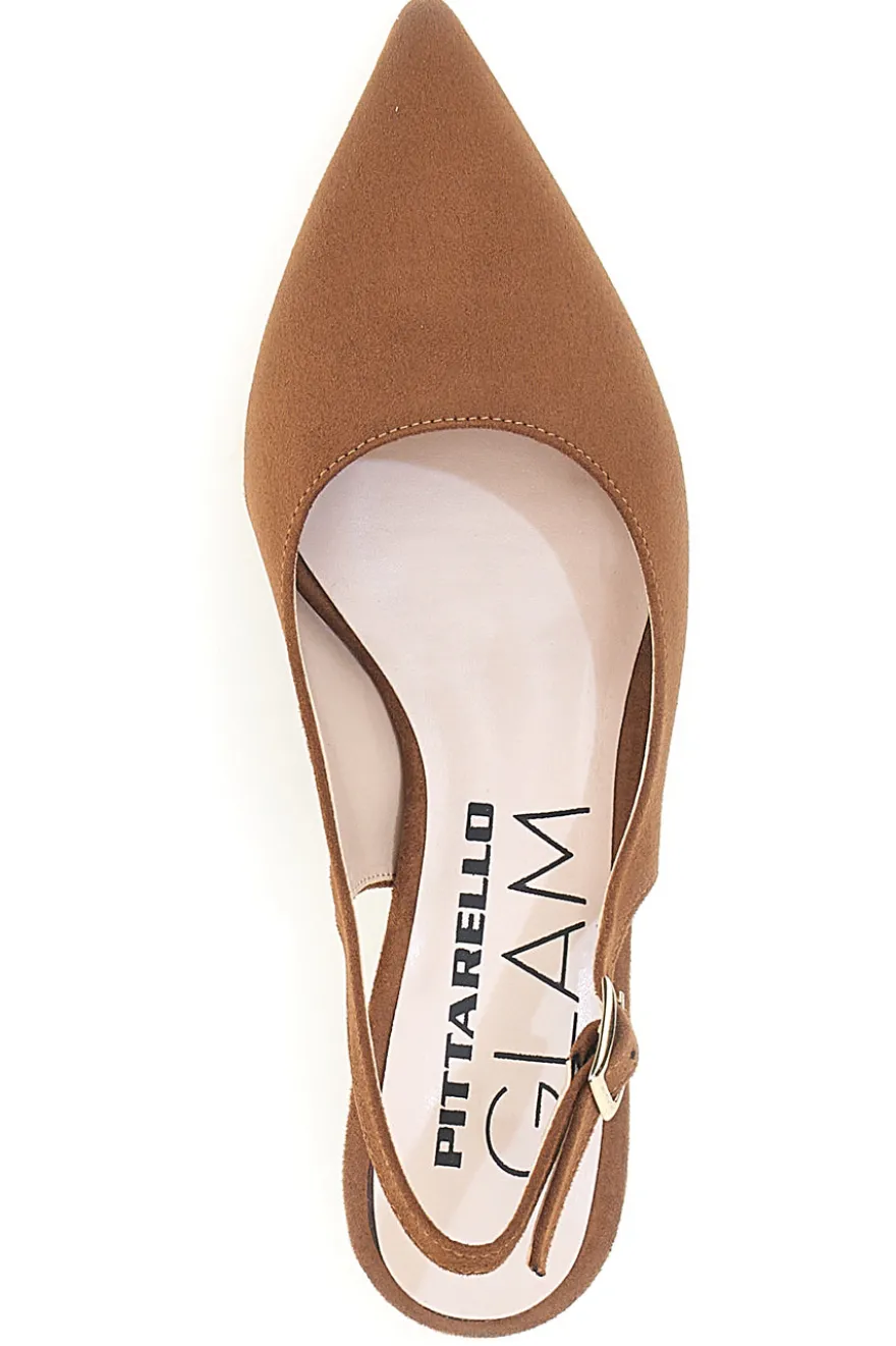 Décolleté slingback marrone con cinturino Pittarello Glam 3123
