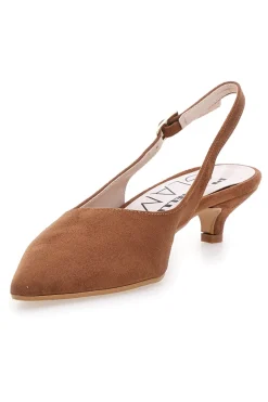 Décolleté slingback marrone con cinturino Pittarello Glam 3123