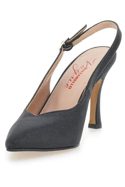 Décolleté Slingback Nere Con Glitter Pittarello Vogue 487