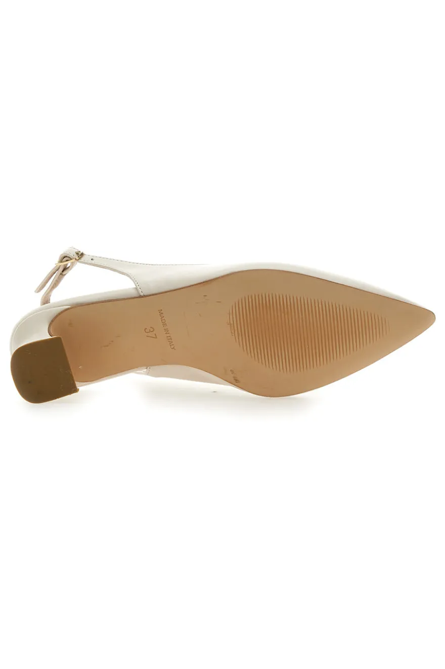 Décolleté Slingback Panna a Punta con Tacco Basso PITTARELLO GLAM 3614