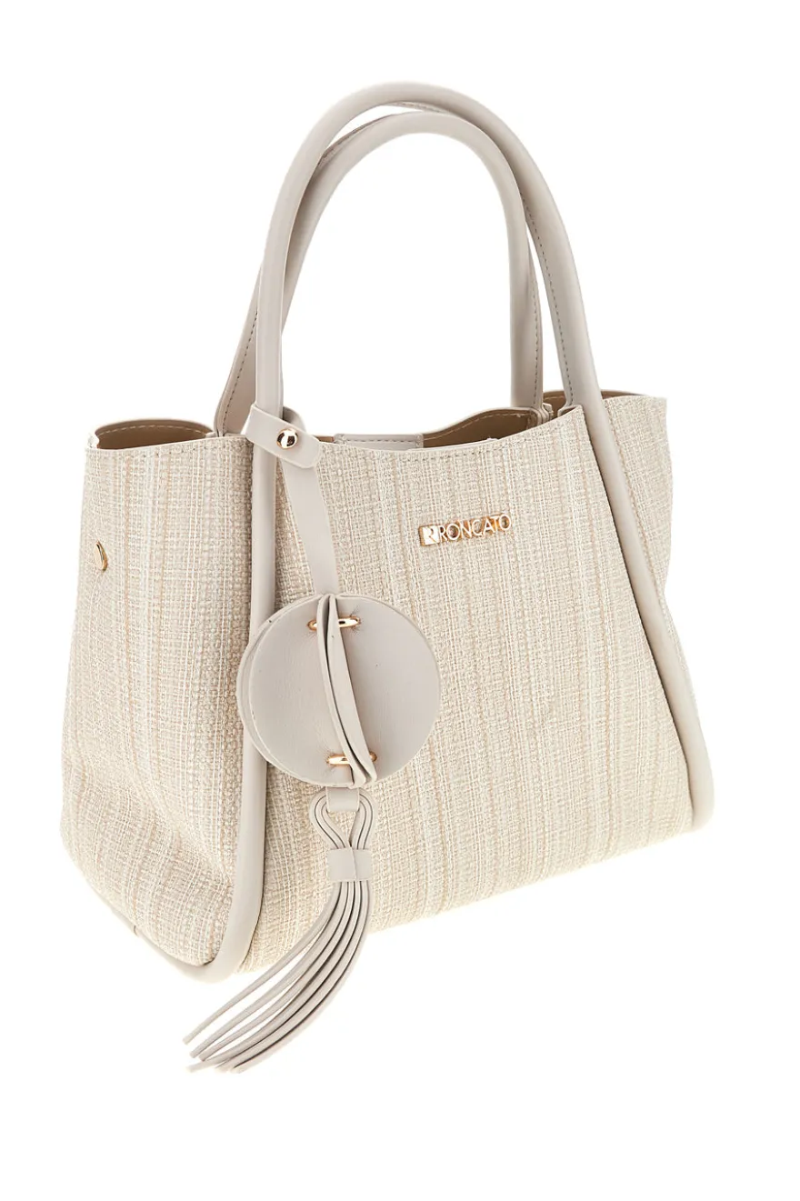 Elfenbeinfarbene Tasche mit Schulterriemen Roncato R5379
