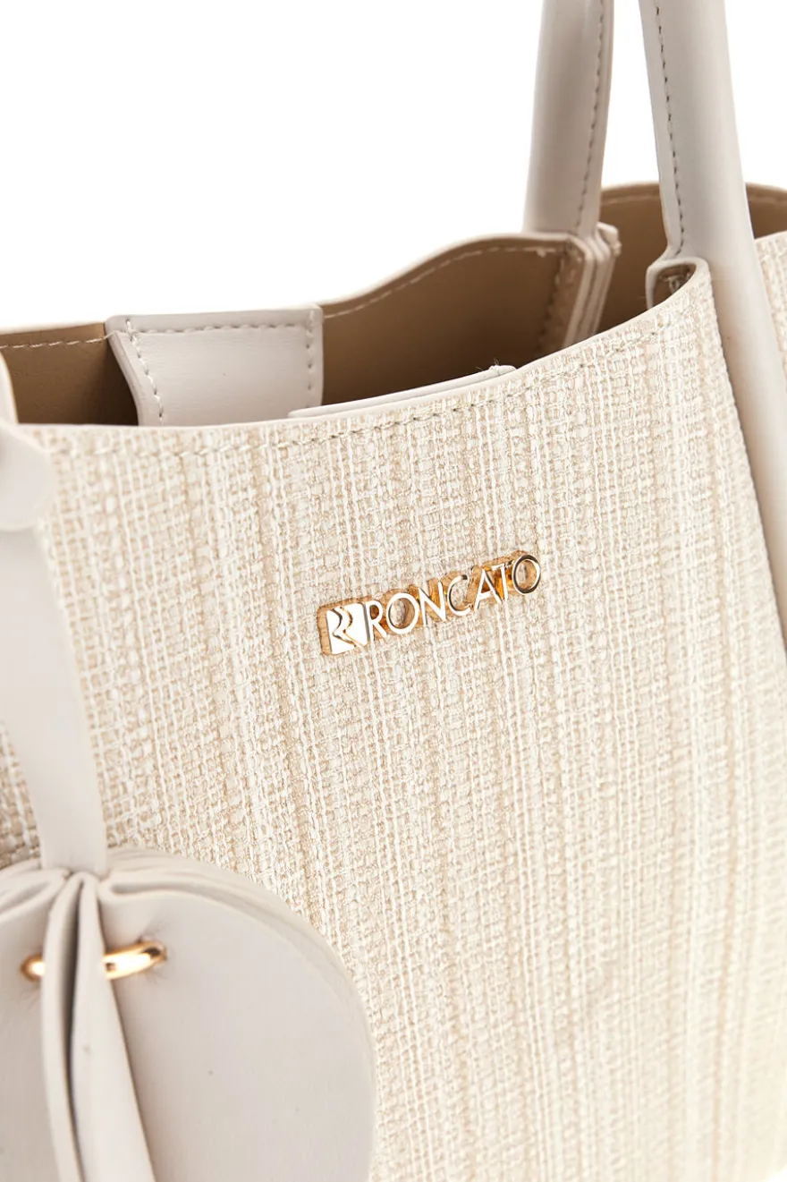 Elfenbeinfarbene Tasche mit Schulterriemen Roncato R5379