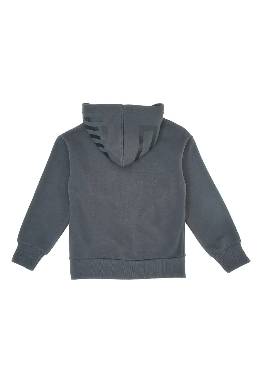 Felpa grigia con cappuccio zip e dettagli gialli Pitt Kids PT-KF-8010