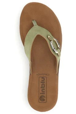 Grüner Flip-Flop mit Schmucksteinbesatz Inblu 19 ZO