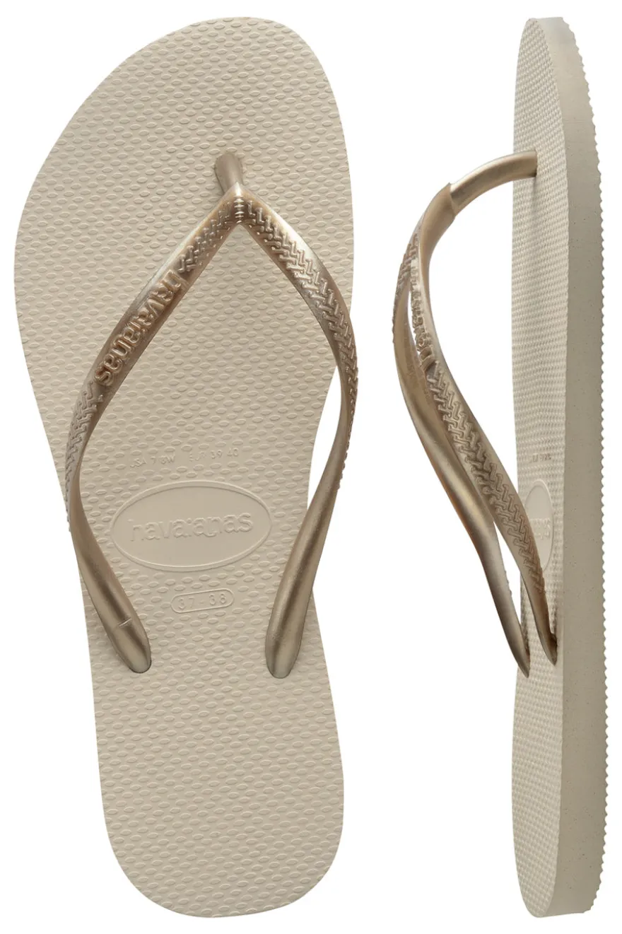 Havaianas Slip Top Cremefarbene Flip-Flop-Hausschuhe