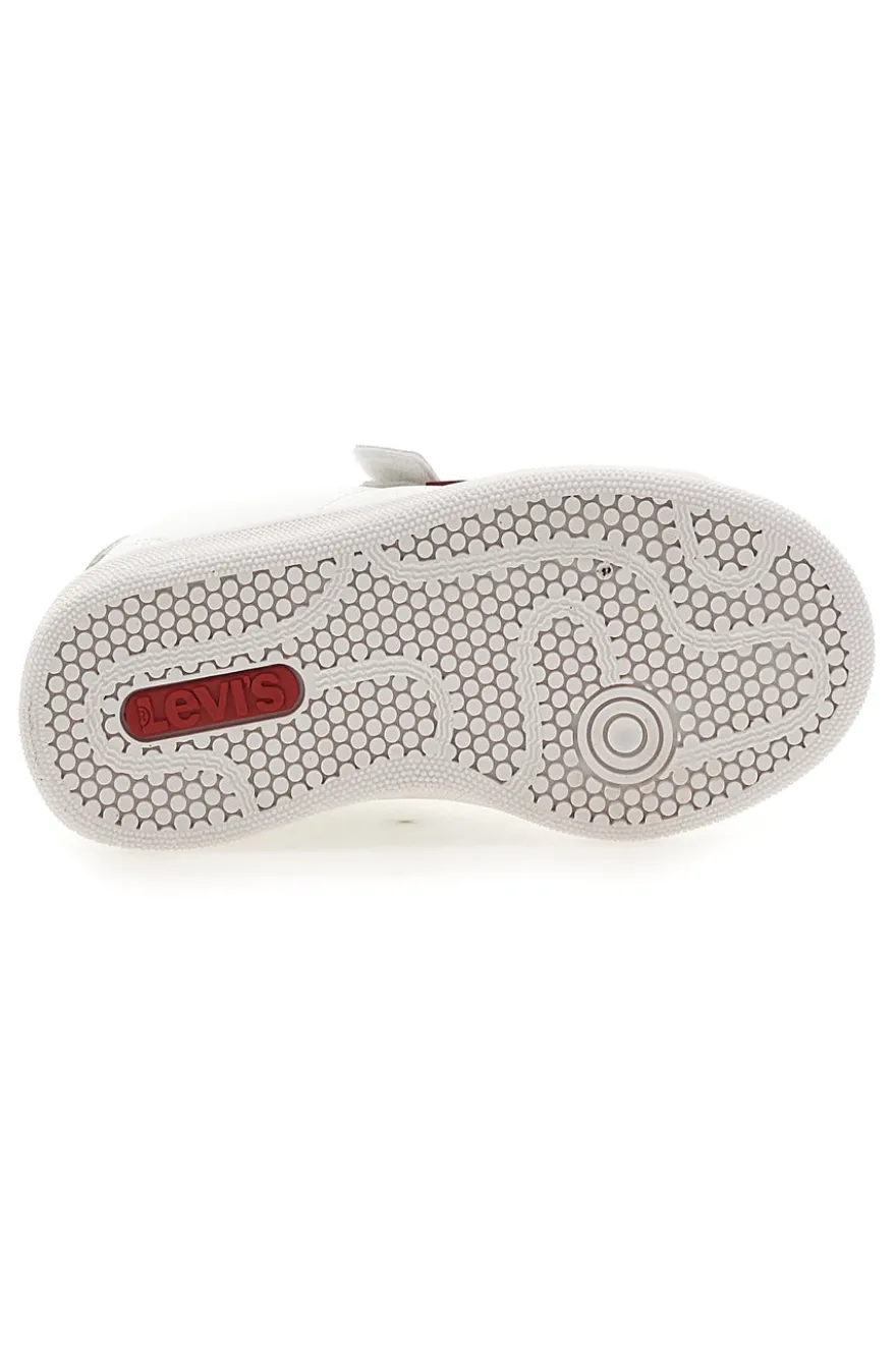 LEVI'S BELL JR MINI – Weiße und rosa Sneakers mit Klettverschluss
