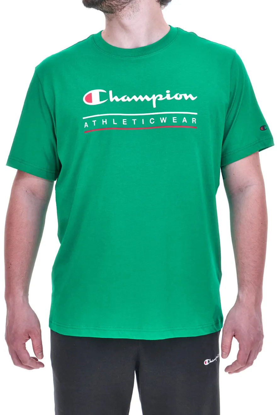 Maglietta a Maniche Corte Verde Con Logo sul petto Champion 220772