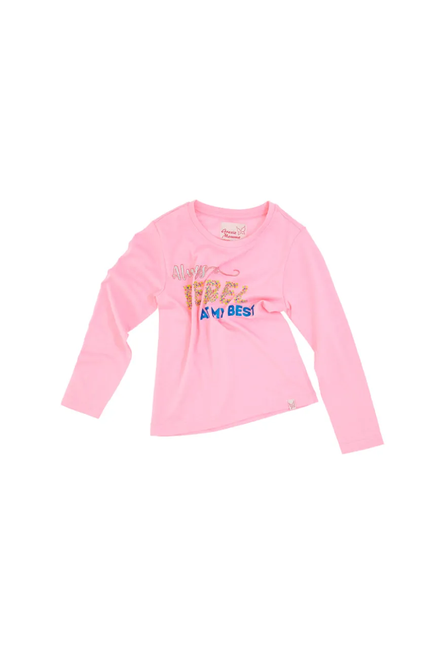 Maglietta a Maniche Lunghe Grazie Mamma 04053 Rosa