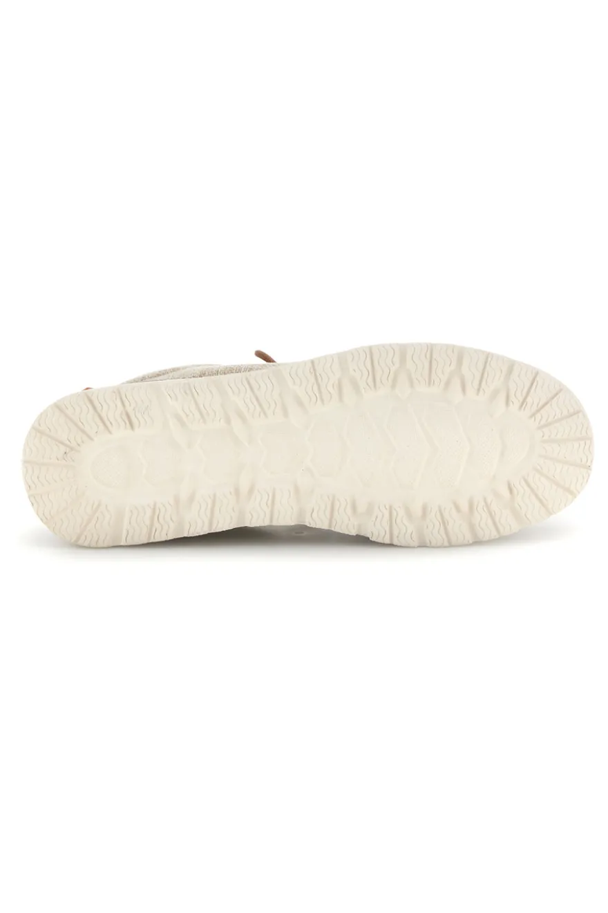 Mocassini beige in tessuto con lacci Ferre FU330