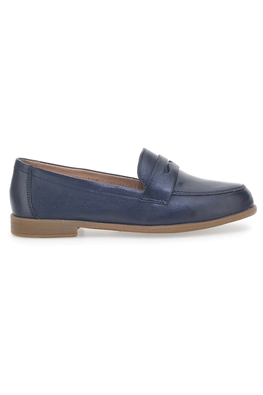 Mocassini Blu Con Bocca di Leone Pittarello Look 02 M