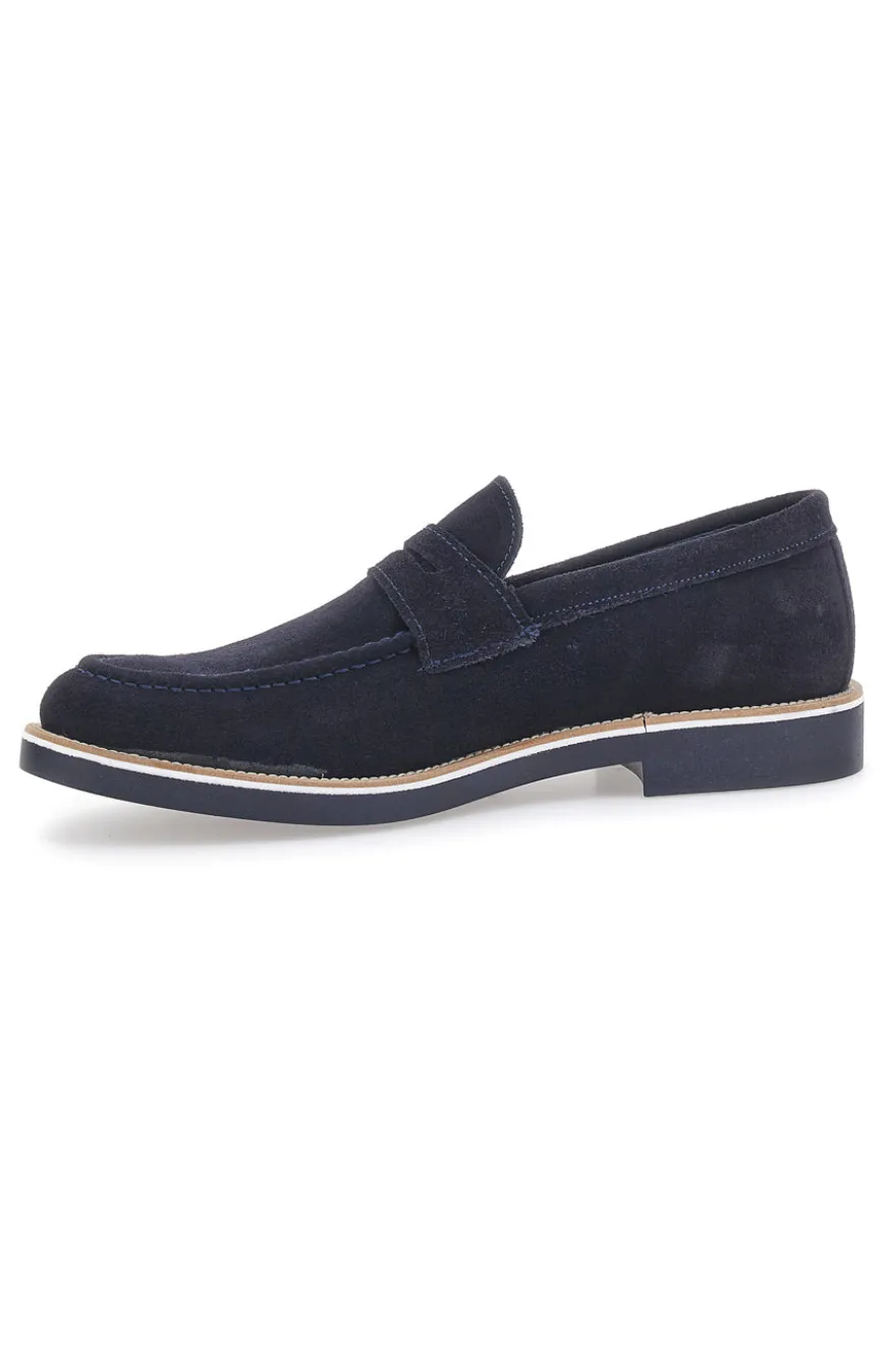 Mocassini Blu In Pelle Scamosciata Pittarello 115