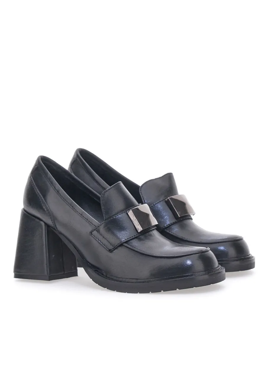 Mocassini con Tacco Pittarello Glam 7012 Neri