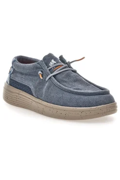 Mocassini da uomo blu in tessuto Sevenoaks YH25073