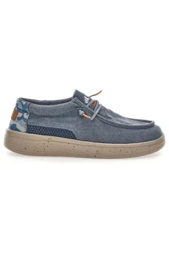 Mocassini da uomo blu in tessuto Sevenoaks YH25073
