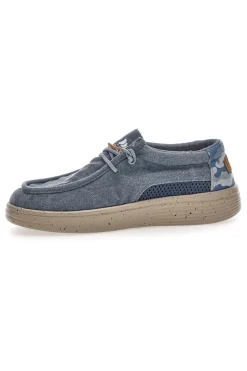 Mocassini da uomo blu in tessuto Sevenoaks YH25073
