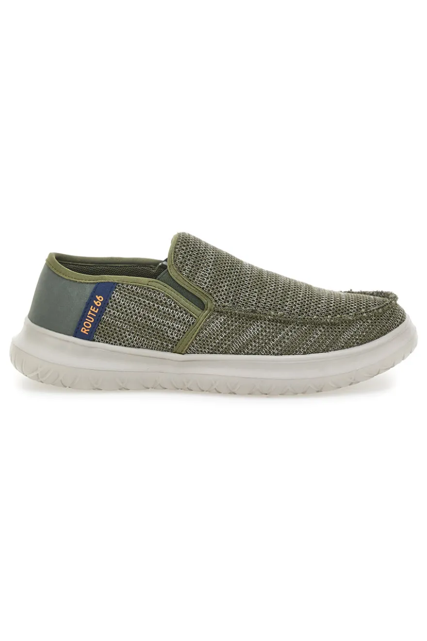 Mocassini Khaki con Tomaia in Mesh ROUTE 66 RO51802