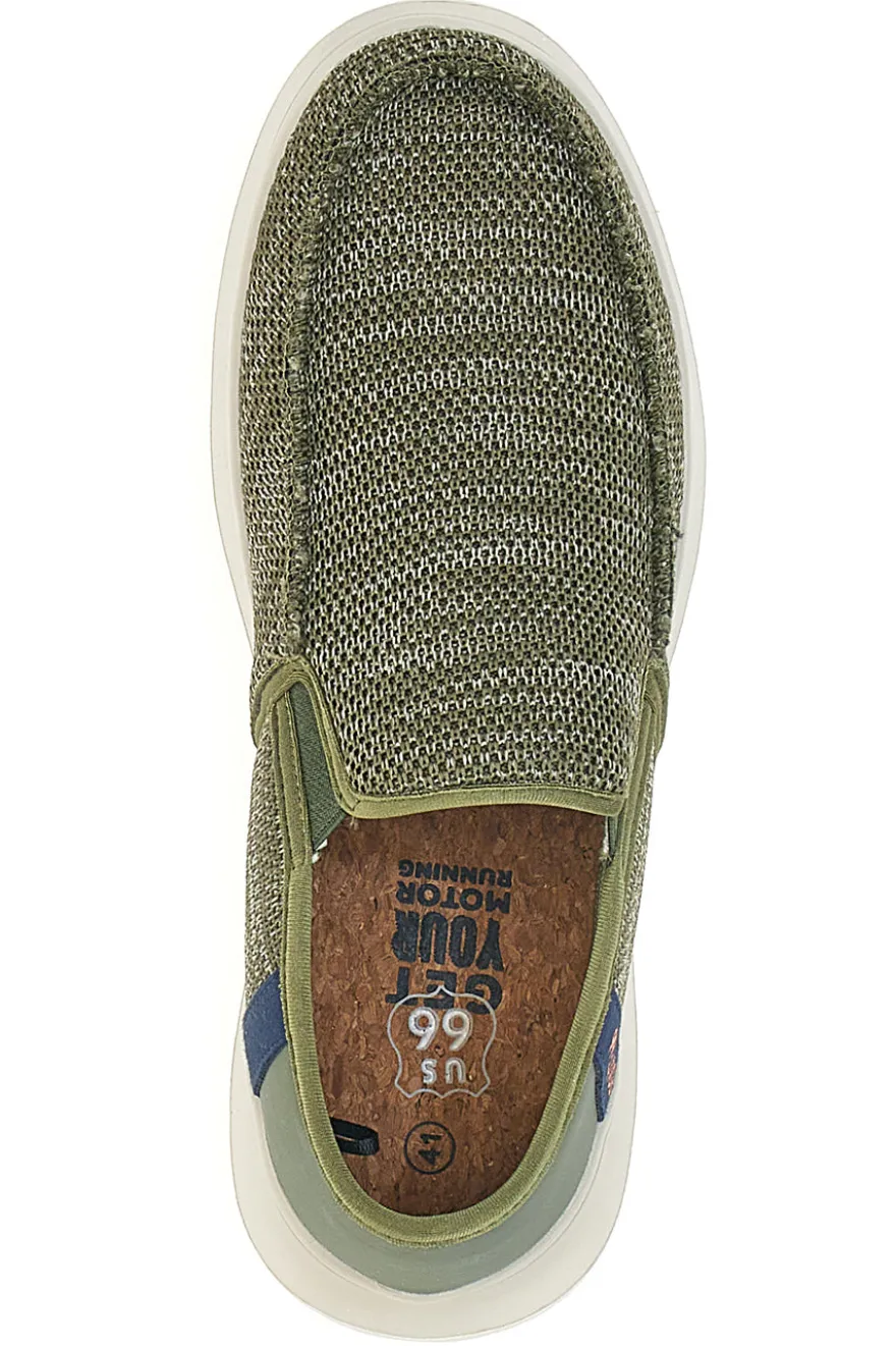 Mocassini Khaki con Tomaia in Mesh ROUTE 66 RO51802
