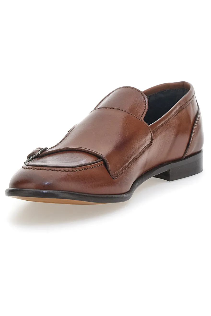 Mocassini Marroni In Vera Pelle Made In Italy Pittarello 2371