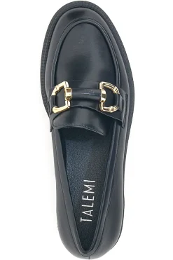 Mocassini Neri con Morsetto Oro Talemi 2402