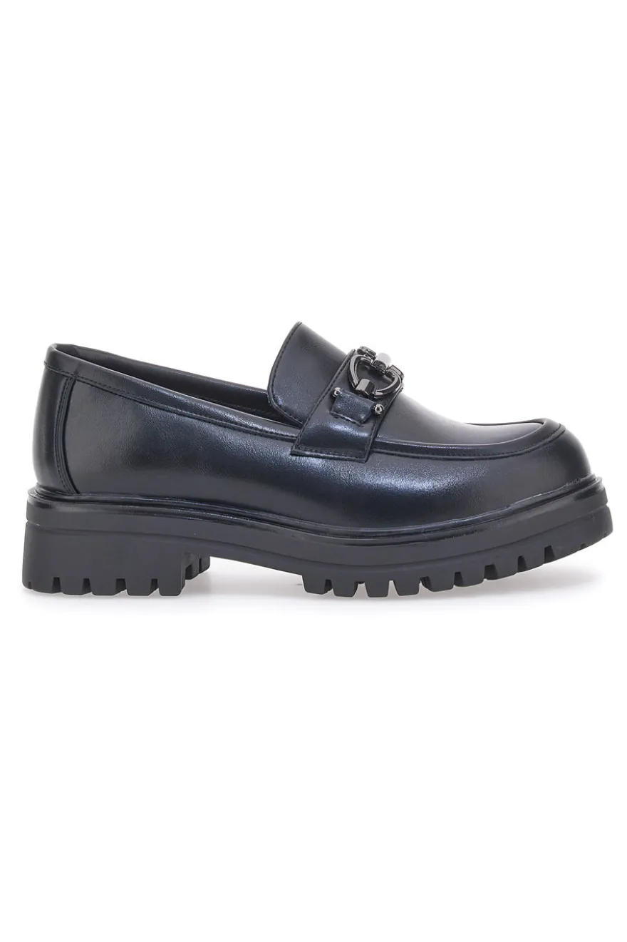 Mocassini Neri Con Platform Cafe' Cost 695151