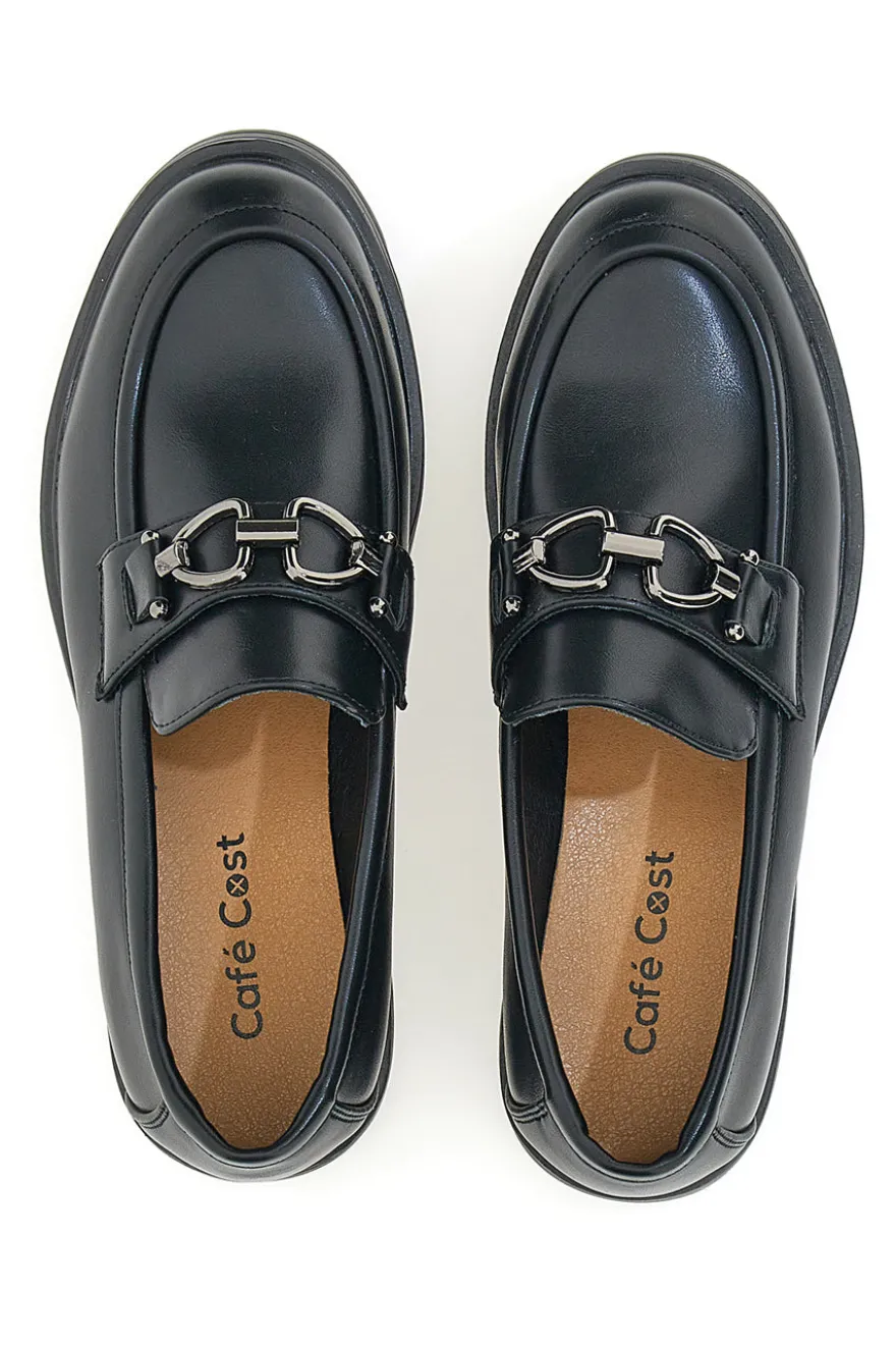 Mocassini Neri Con Platform Cafe' Cost 695151