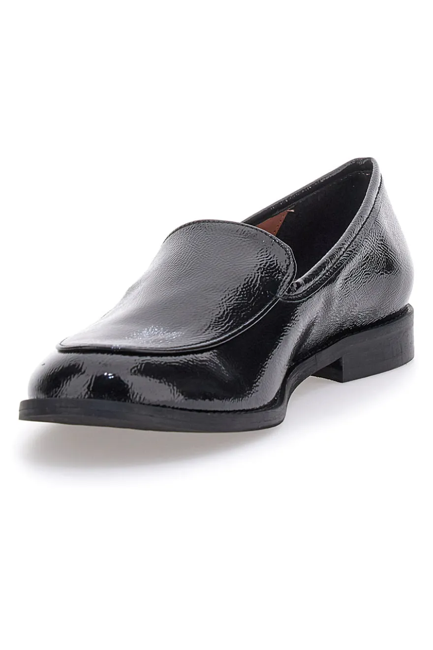 Mocassini neri effetto vernice slip-on Pittarello glam 3659