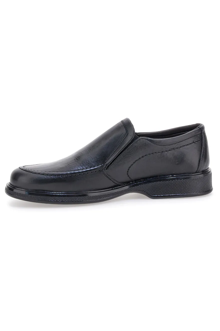 Mocassini neri in pelle con inserti elastici Pittarello 3