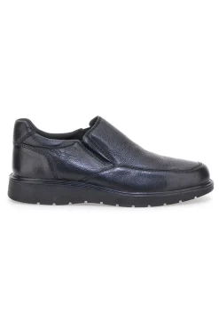 Mocassini neri slip-on in pelle con elastici Claremorris 18102995
